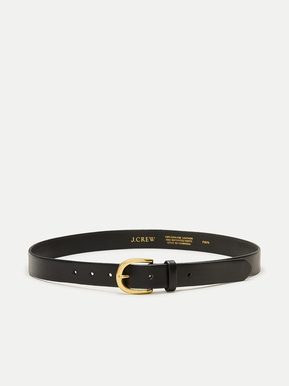 J. Crew Women’s XL Classic belt in Italian leather Black essential everyday gold - Picture 2 of 7
